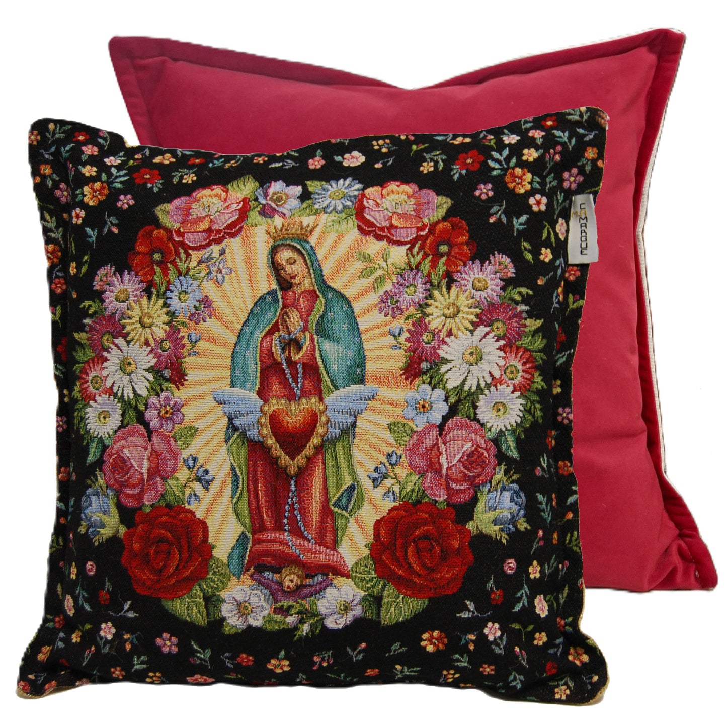 Coussin | Jacquard | Vierge | Noir