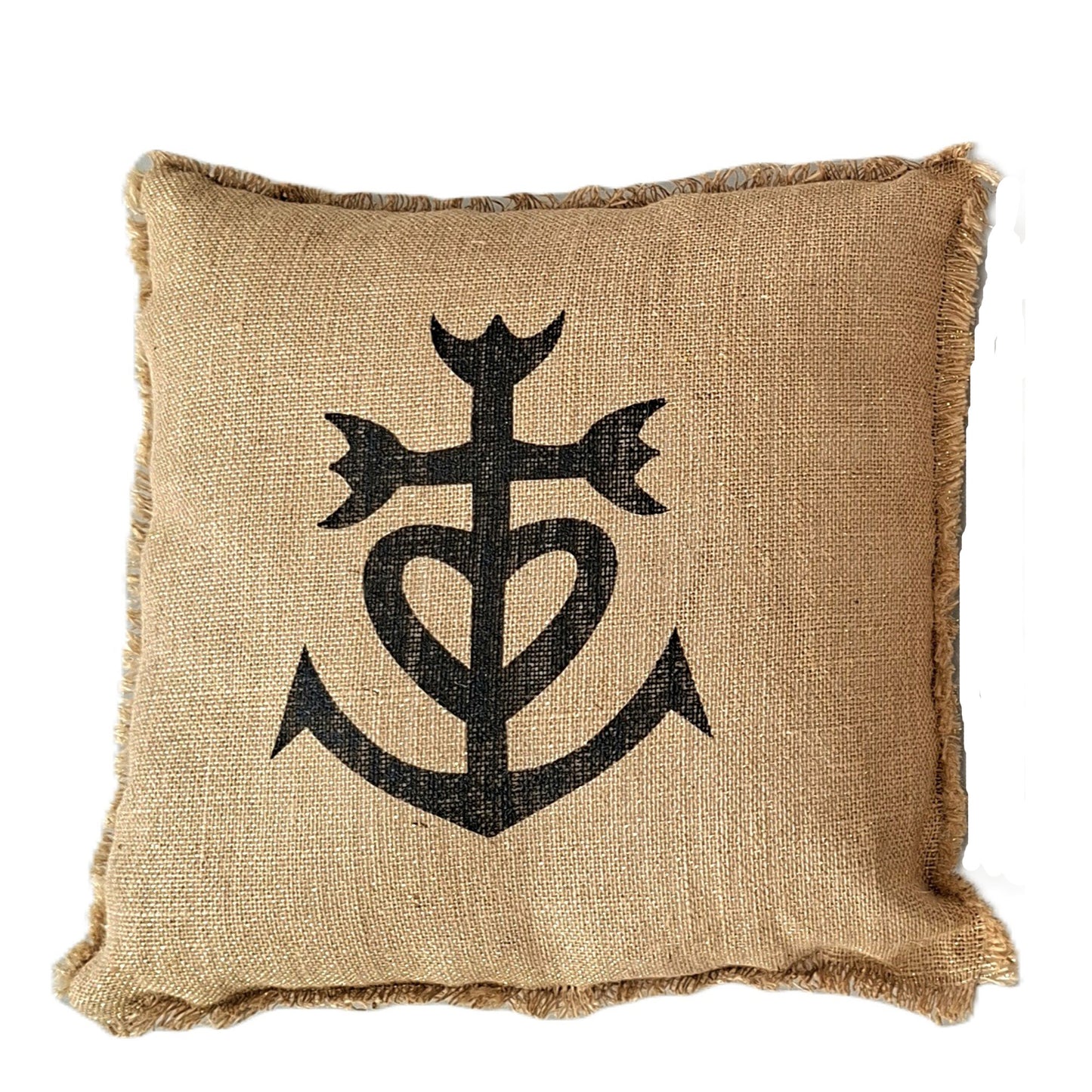 Coussin | Jute | Carré | Croix