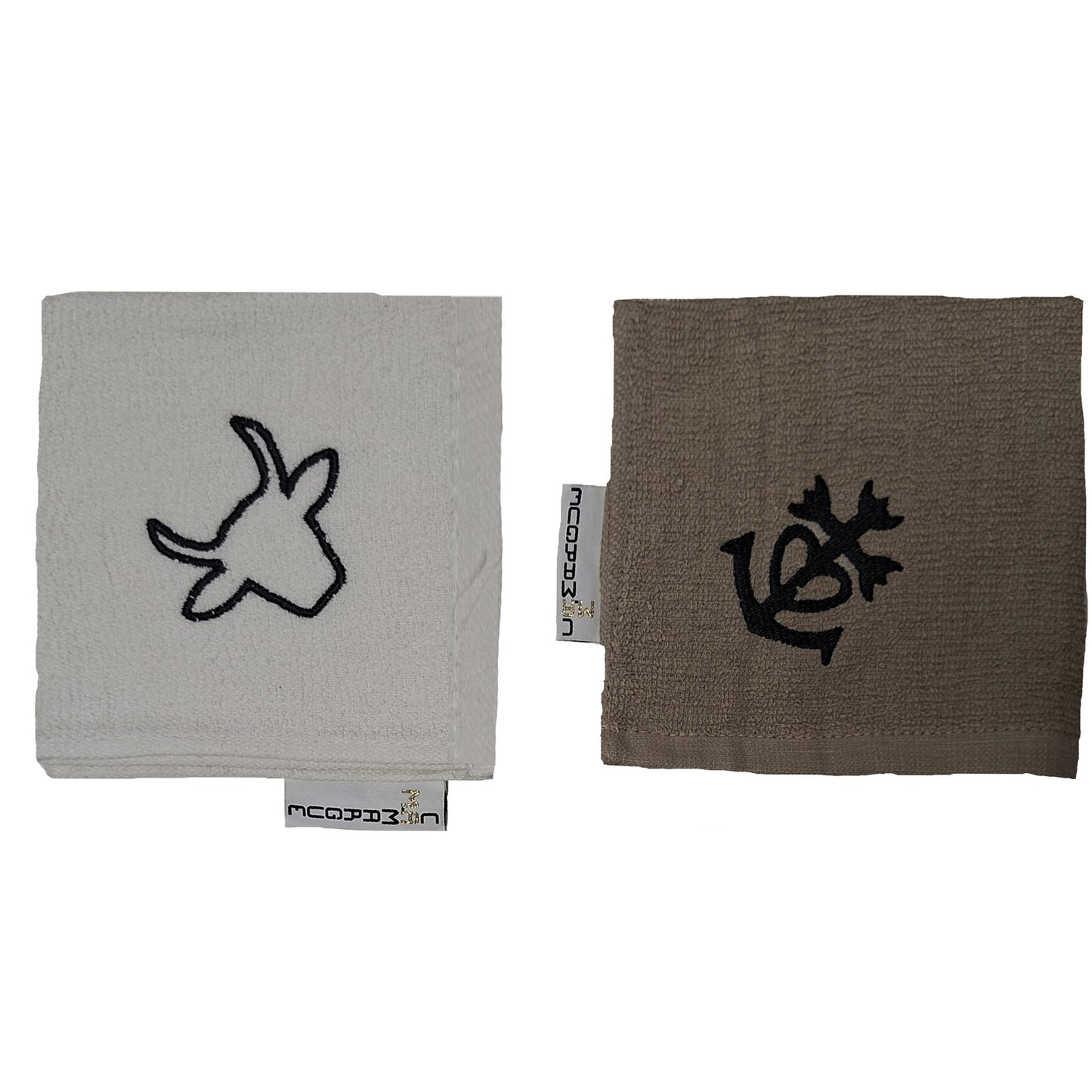 Serviette invité | Toro blanc | Croix beige