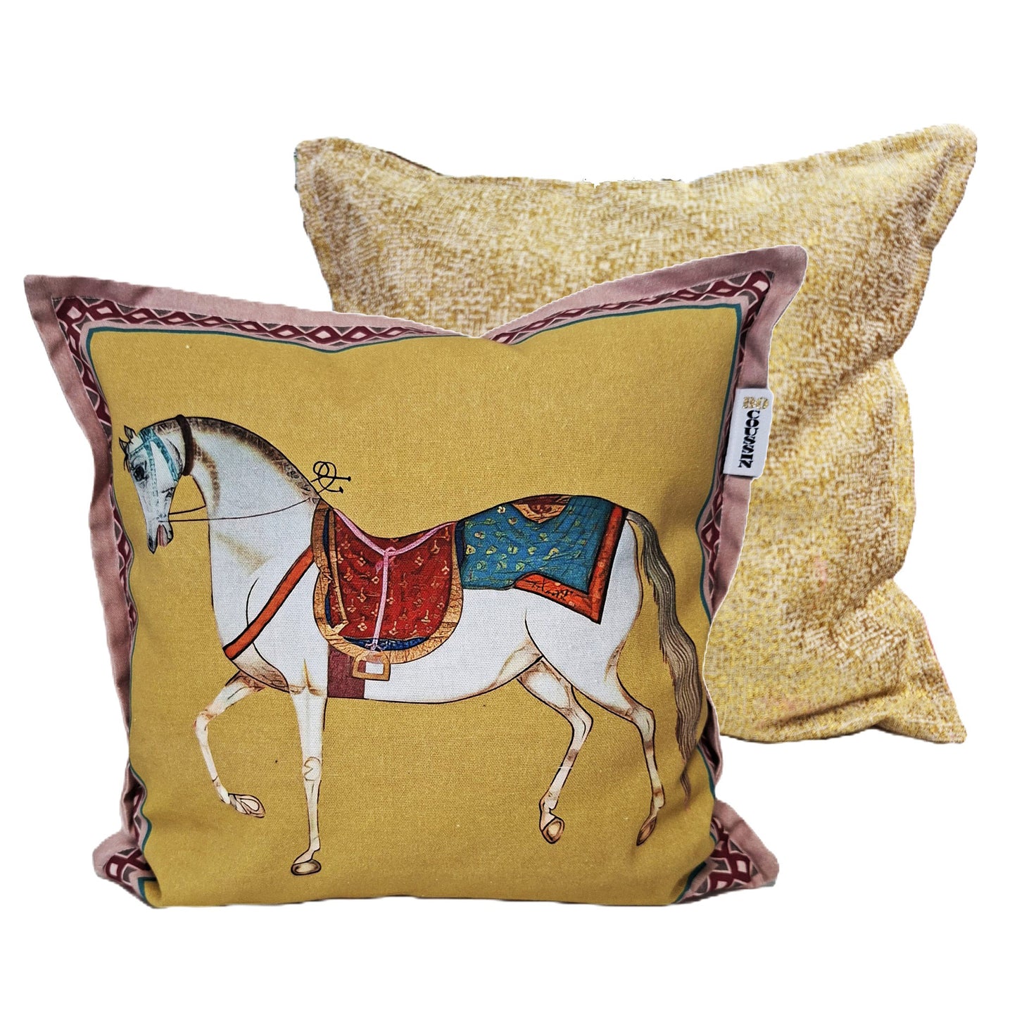 Coussin | Cretonne | Cheval | Ocre clair