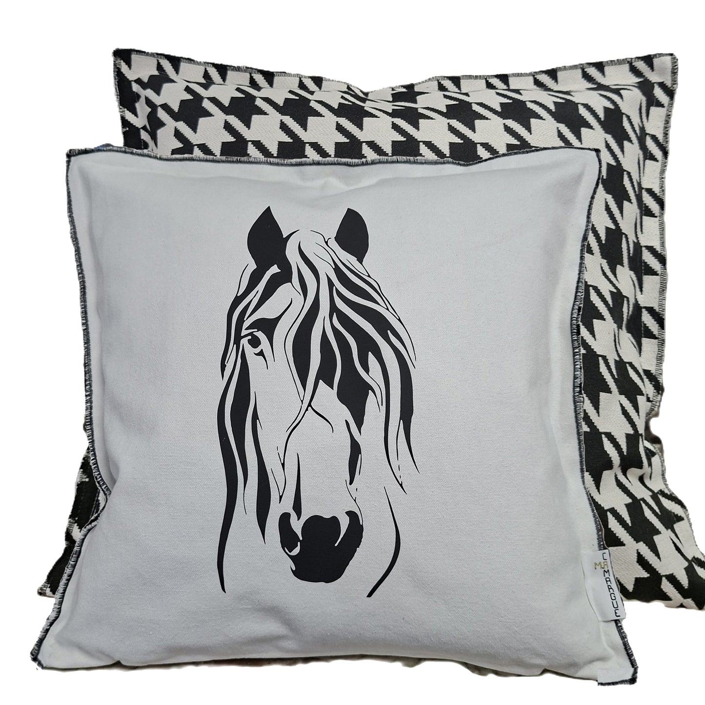Coussin | Jacquard | Cheval | Blanc