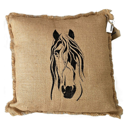 Coussin | Jute | Carré | Cheval